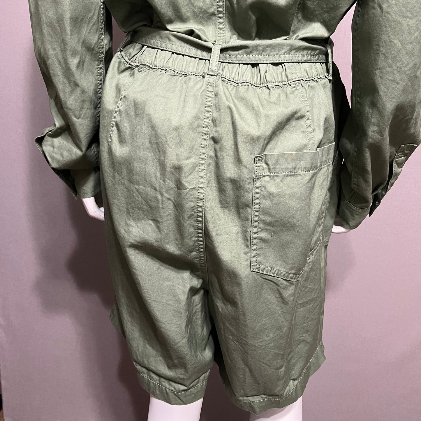 Gap Army Green Long Sleeve Romper Sz-12 Tall