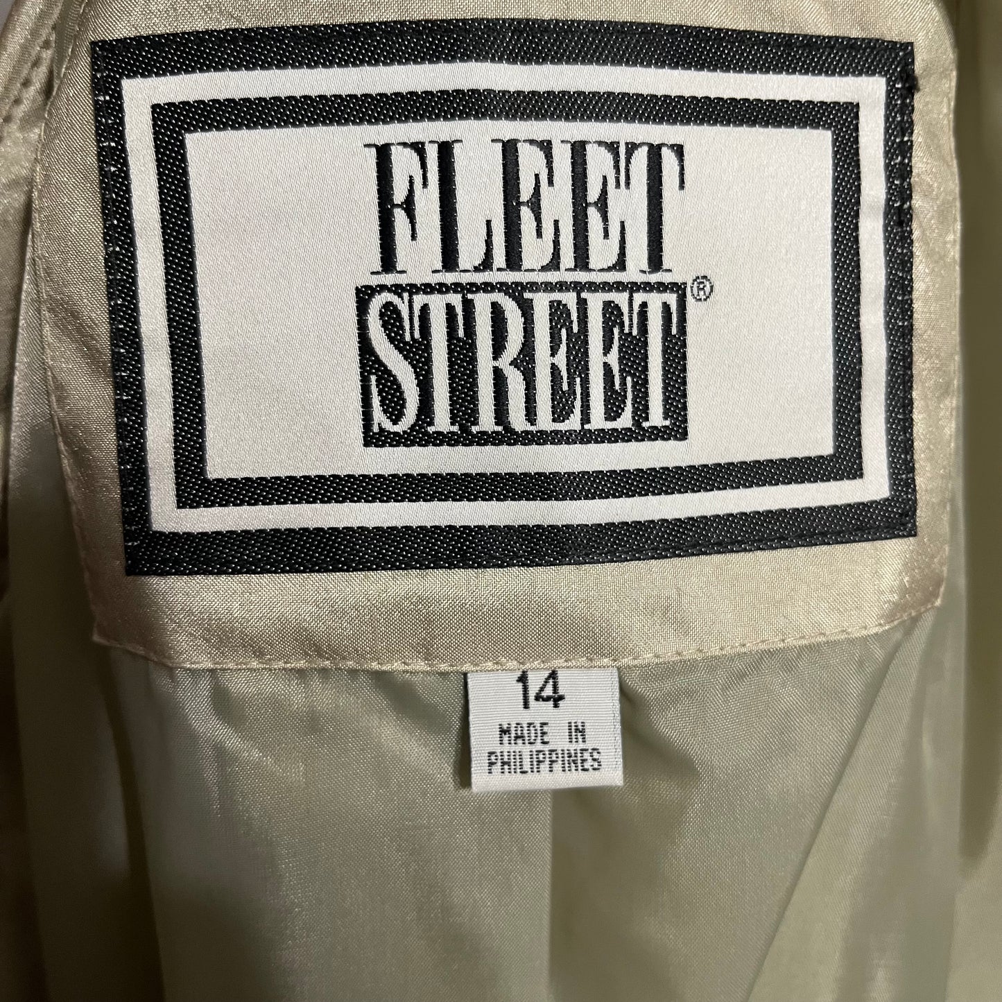 Fleet Street Champagne Longline Trench Jacket Sz-14