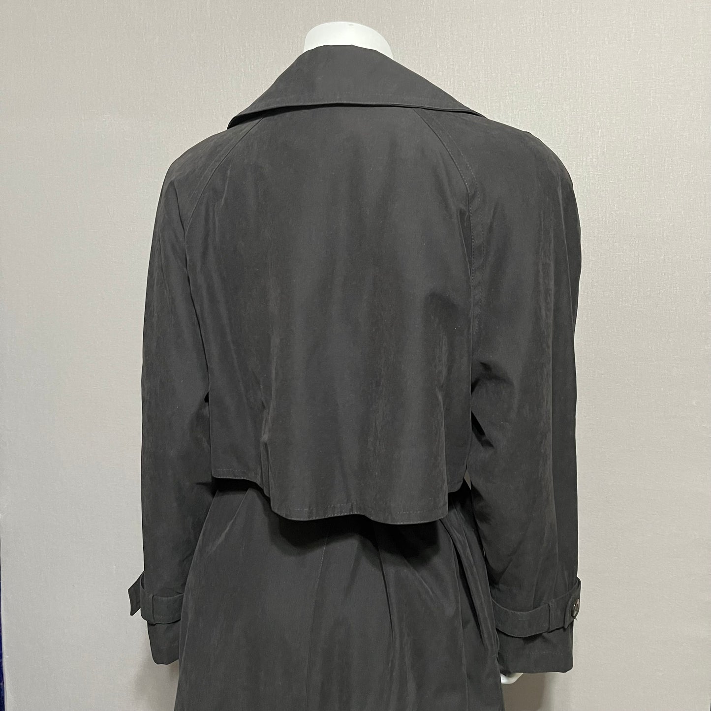 Vintage Utex Black Longline Trench Coat Sz-14