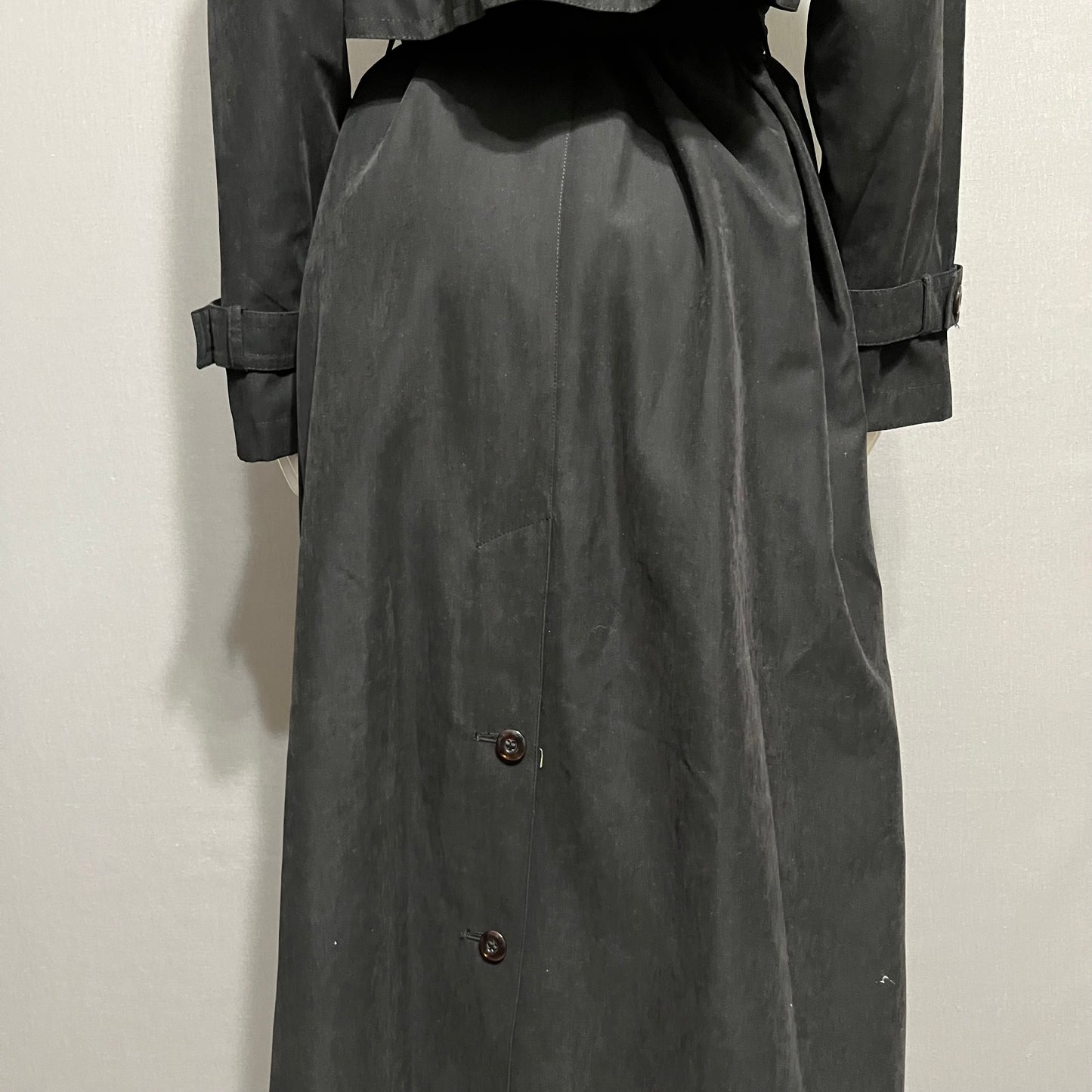 Vintage Utex Black Longline Trench Coat Sz-14