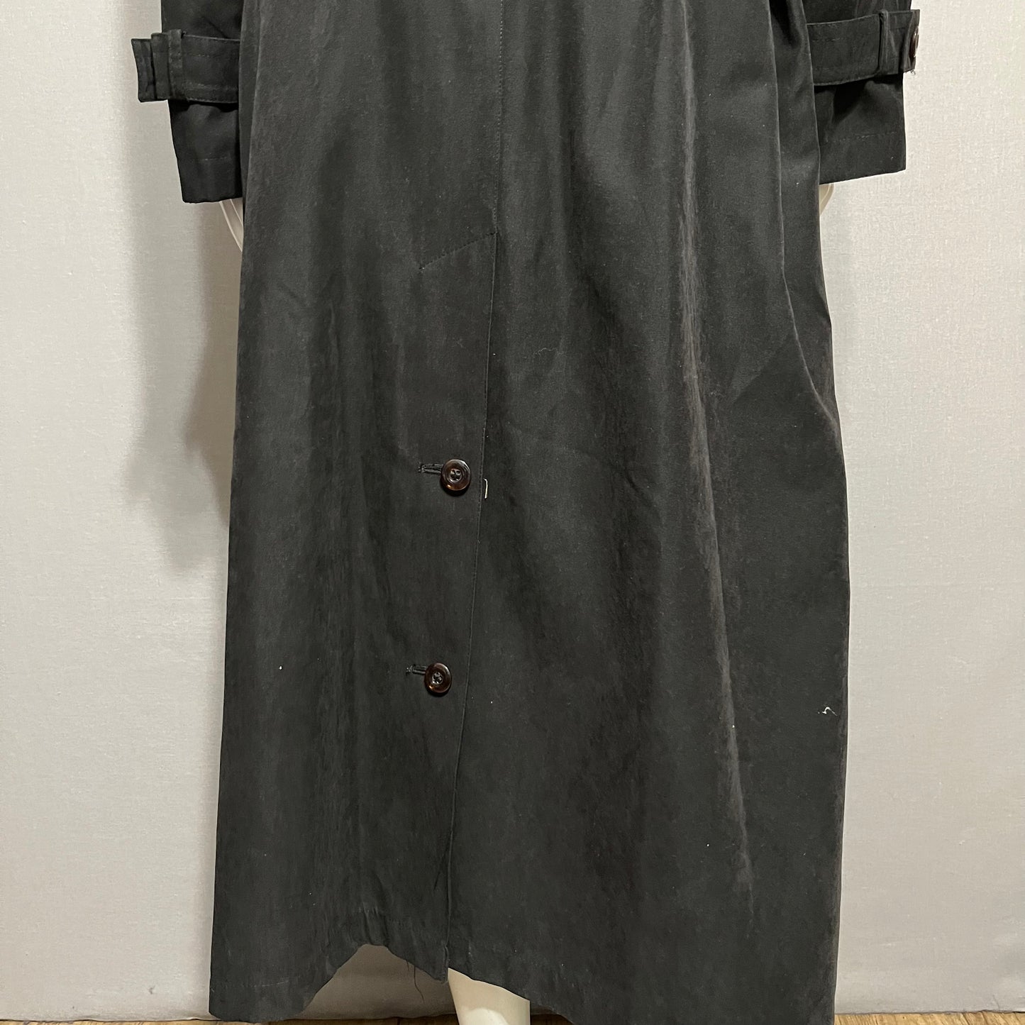 Vintage Utex Black Longline Trench Coat Sz-14