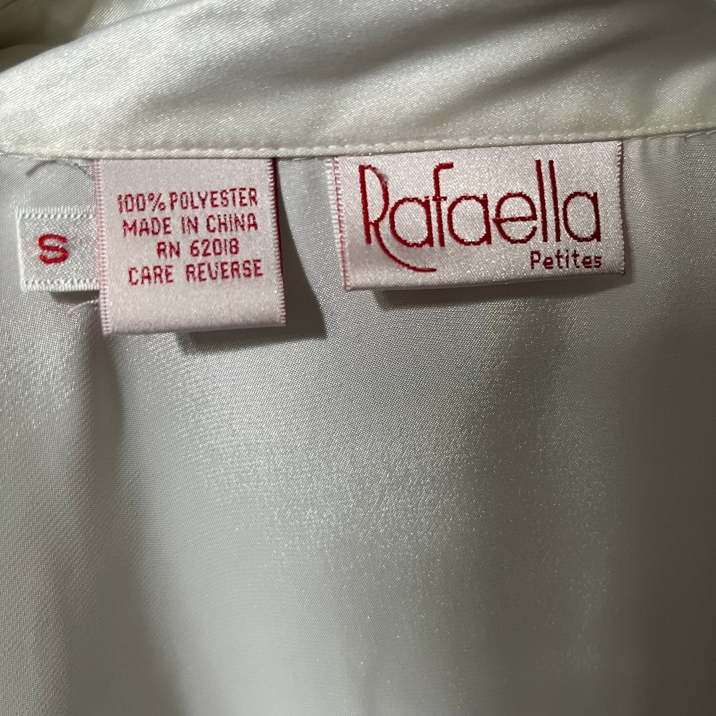 Rafaella White Artsy Ruffle Front Blouse Sz-Small | Medium