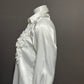 Rafaella White Artsy Ruffle Front Blouse Sz-Small | Medium