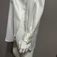Rafaella White Artsy Ruffle Front Blouse Sz-Small | Medium