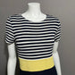 Coldwater Creek Navy & Stripe Yellow Maxi Dress Sz-12