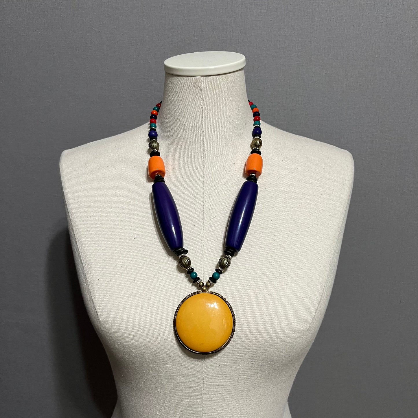 Multicolored Color Block Necklace