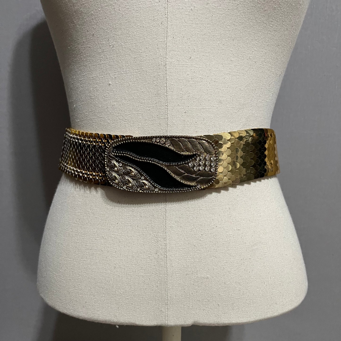 Vintage Metal Texture With Square Buckle Stretch Belt