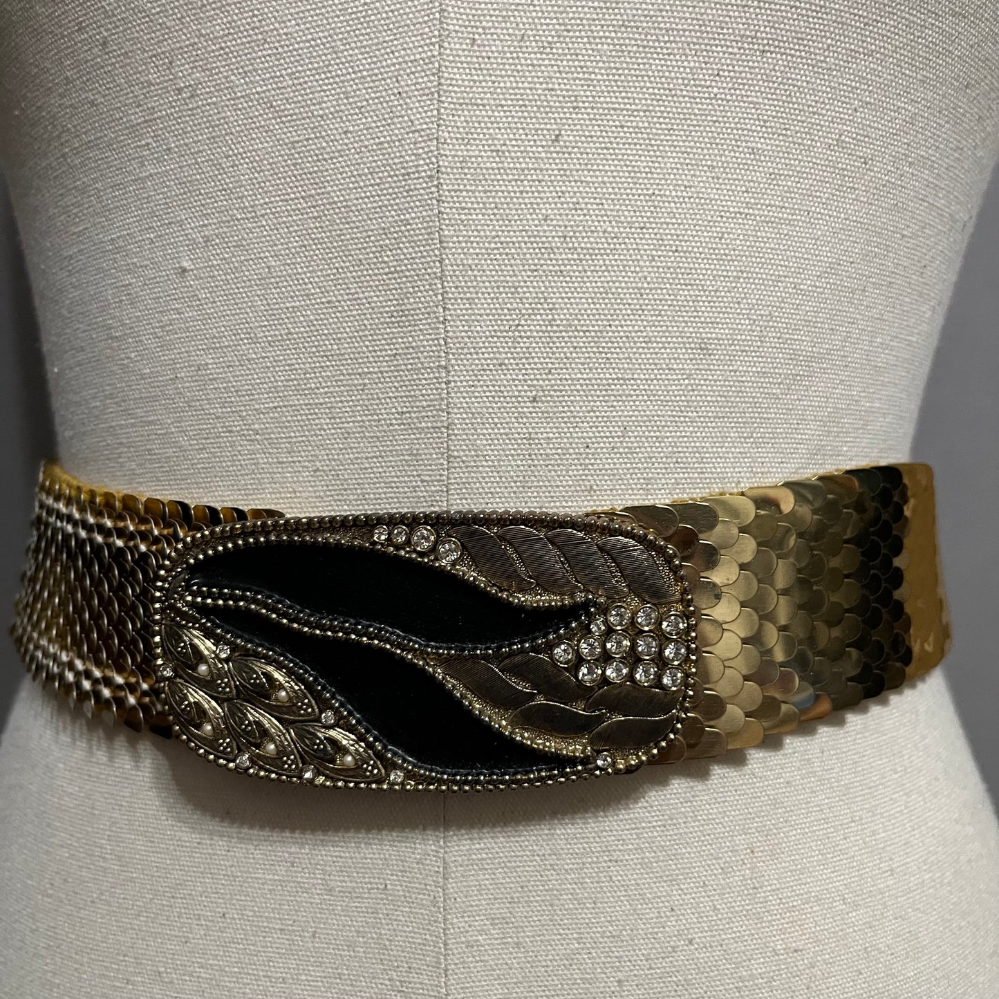 Vintage Metal Texture With Square Buckle Stretch Belt