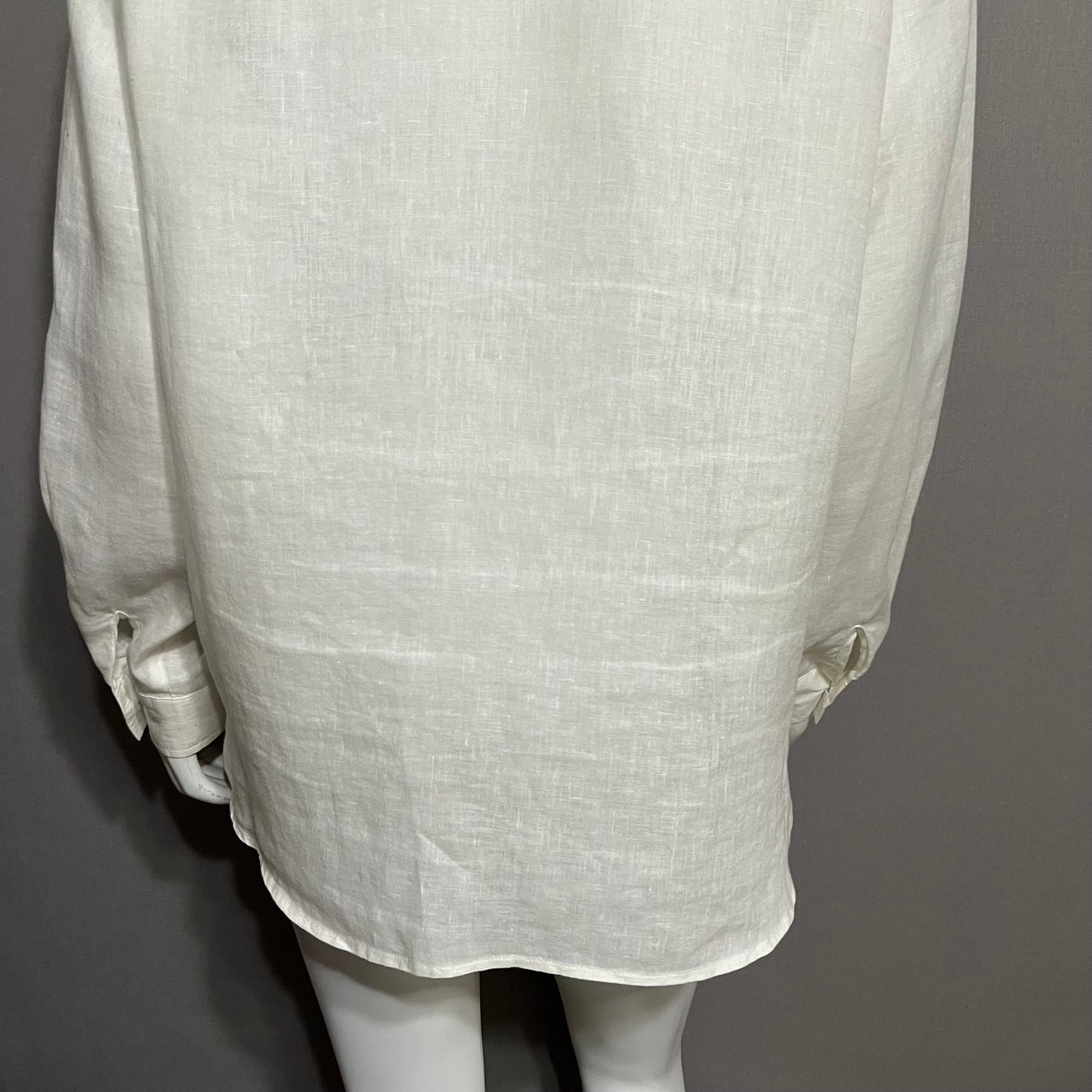 J. Jill White 100% Linen Button Front Top Sz-Medium