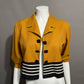 Vintage Gantos Mustard & Stripe Cropped Lightweight Blazer Sz-8