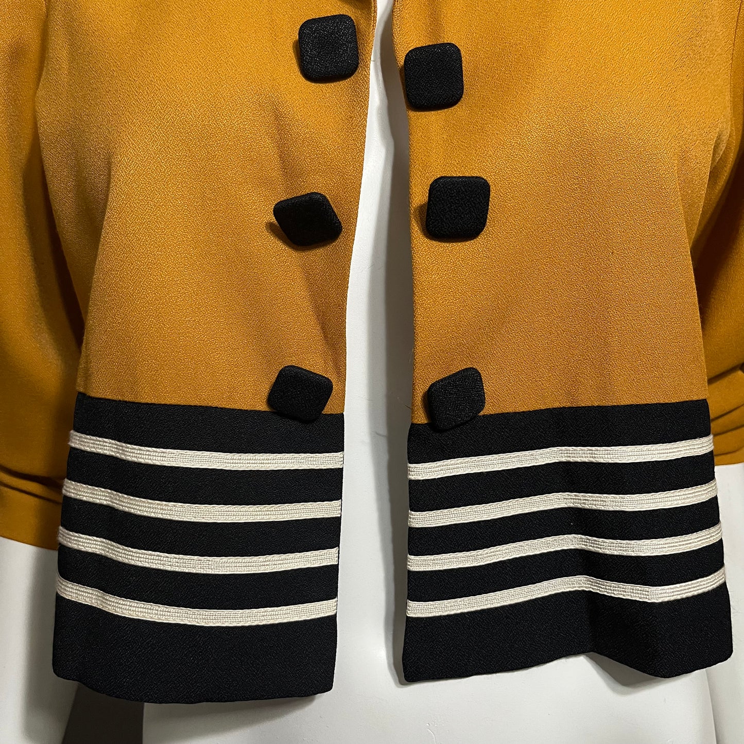 Vintage Gantos Mustard & Stripe Cropped Lightweight Blazer Sz-8