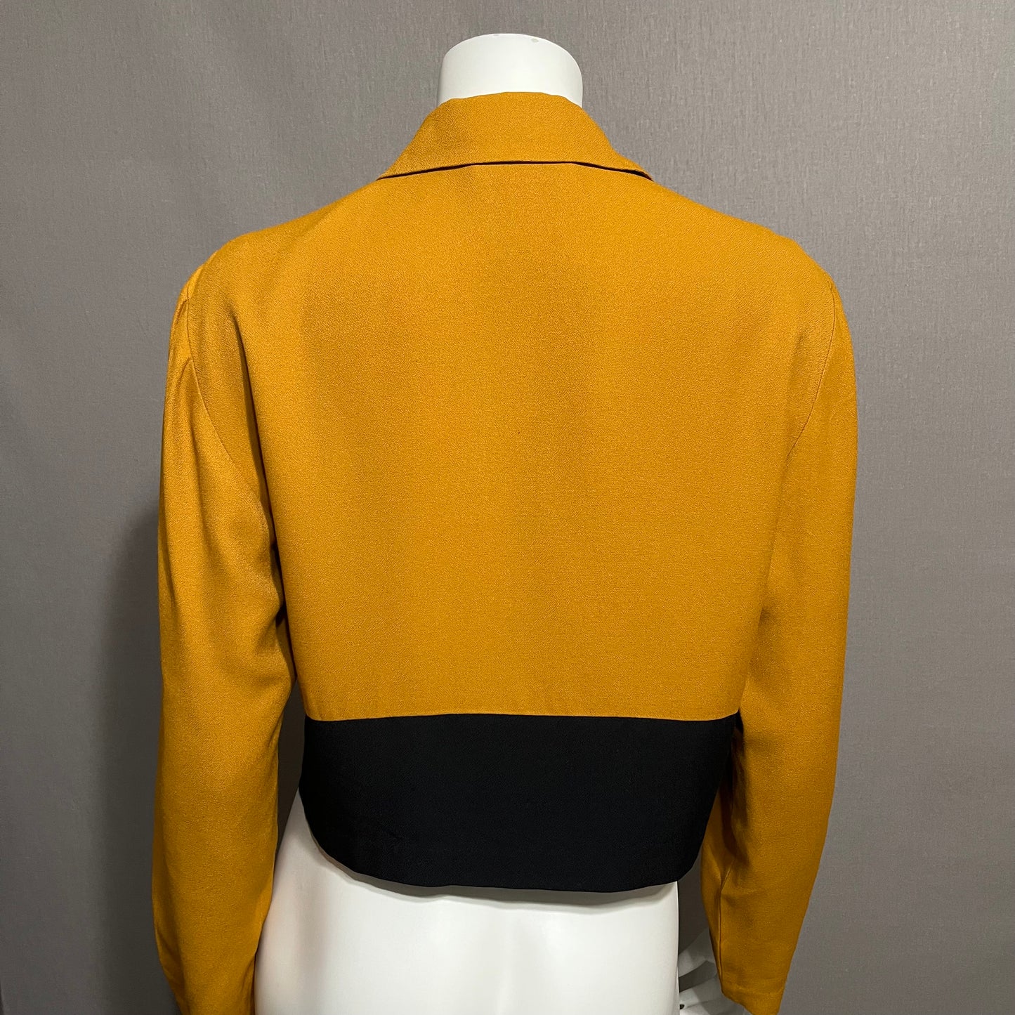 Vintage Gantos Mustard & Stripe Cropped Lightweight Blazer Sz-8