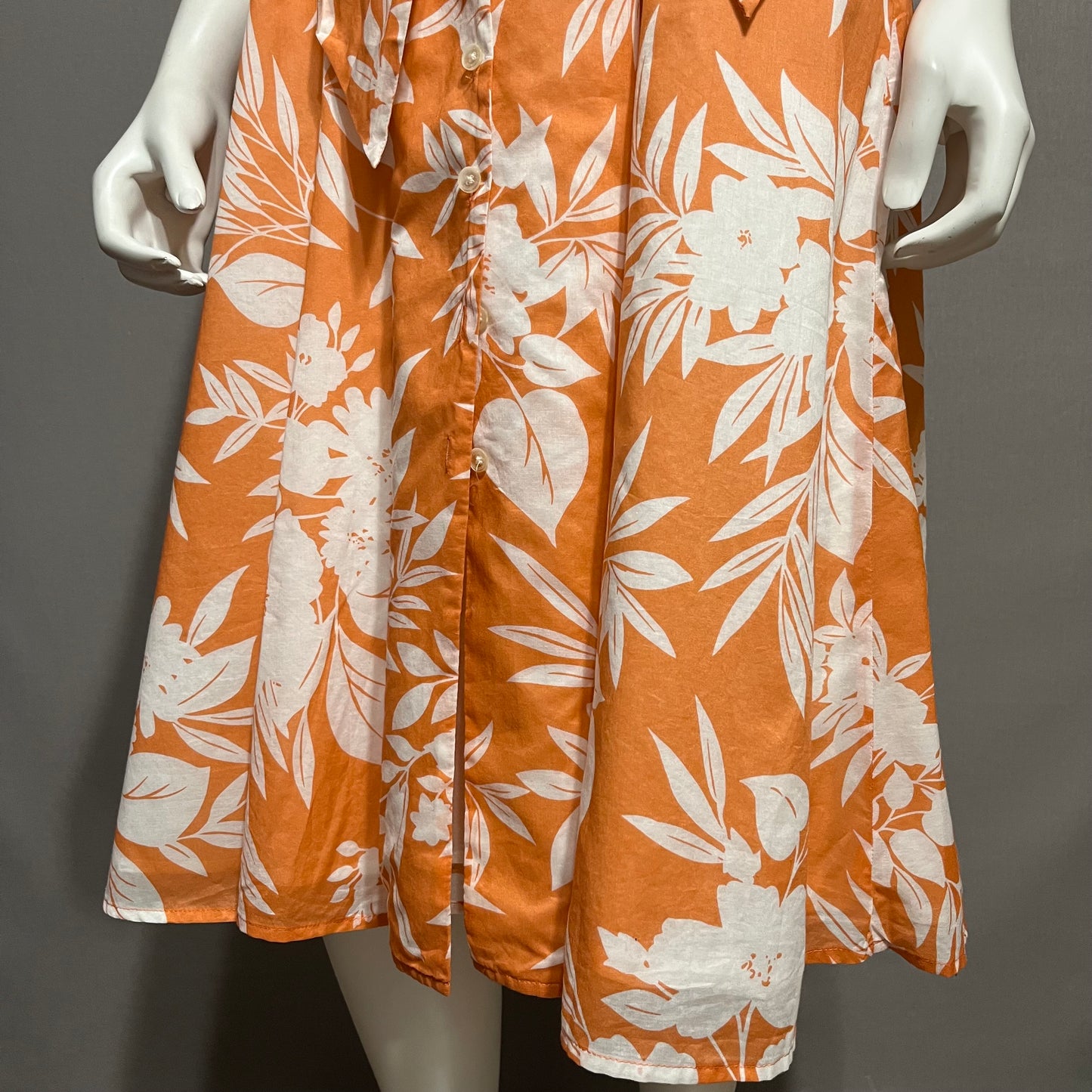 Jones New York Orange Floral Cotton Dress Sz-6