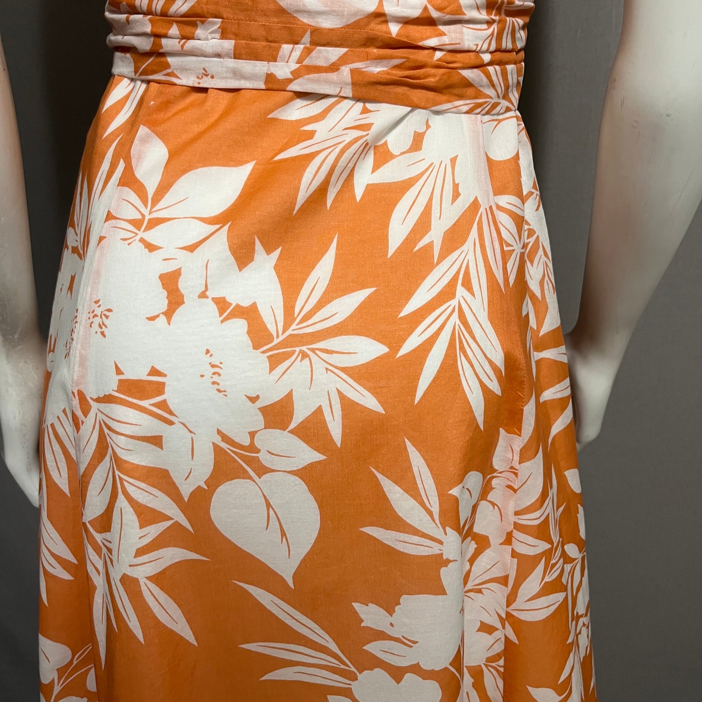 Jones New York Orange Floral Cotton Dress Sz-6