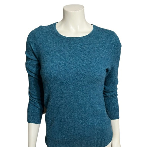 Charter Club Cashmere Crewneck Teal Sweater Sz-Large