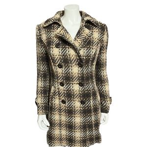 Dressbarn Brown Plaid Coat Sz-Medium