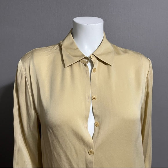 Jones New York Champagne 100% Silk Blouse Sz-16