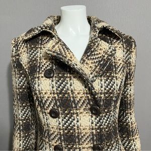 Dressbarn Brown Plaid Coat Sz-Medium