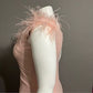 Goddiva London Pastel Pink Feather Collar Dress Sz-Large (12)