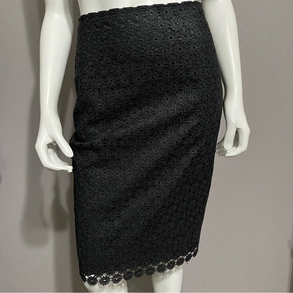 Doncaster Black Lace Floral 2 Pc Skirt Set Sz-2