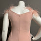 Goddiva London Pastel Pink Feather Collar Dress Sz-Large (12)