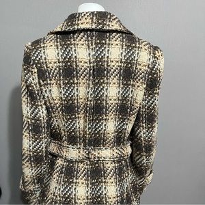 Dressbarn Brown Plaid Coat Sz-Medium