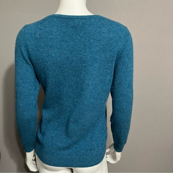 Charter Club Cashmere Crewneck Teal Sweater Sz-Large