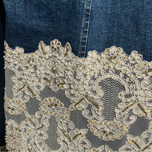 Vintage Berer Denim Cotton With Lace Overlay Sz-2XL