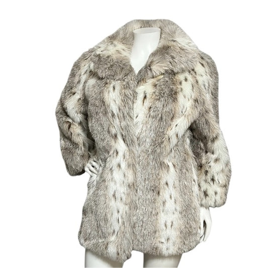 Vintage Faux Fur Statement Neutral Coat Sz-1X/2X