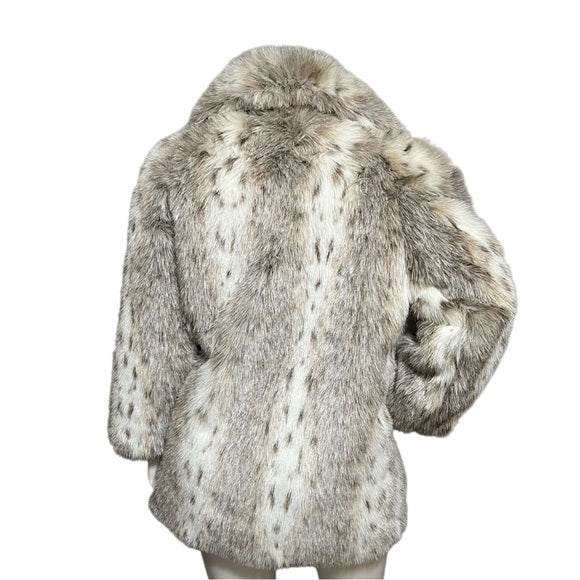 Vintage Faux Fur Statement Neutral Coat Sz-1X/2X