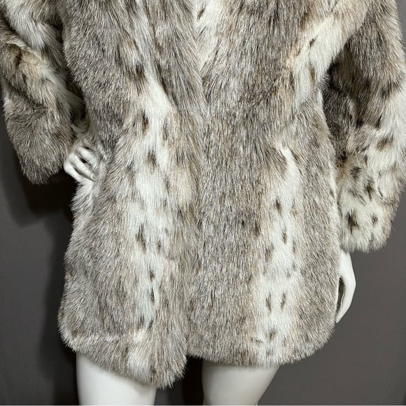 Vintage Faux Fur Statement Neutral Coat Sz-1X/2X