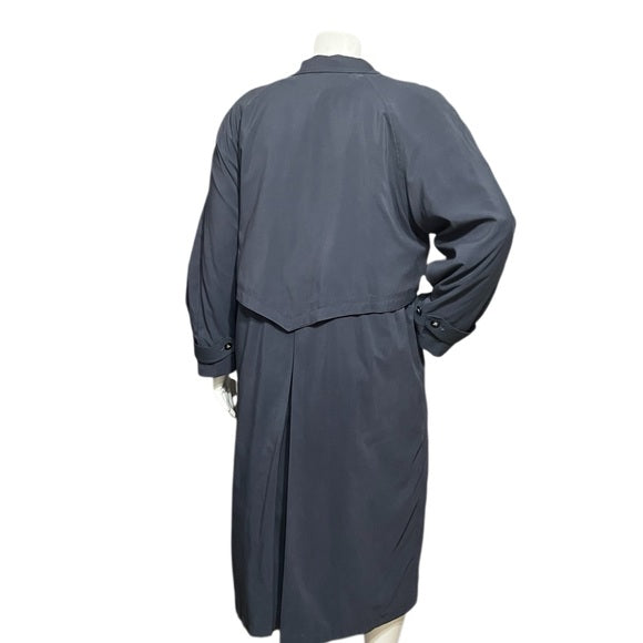 Fleet Street Slate Blue Longline Trench Jacket Sz-16