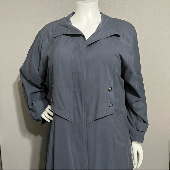 Fleet Street Slate Blue Longline Trench Jacket Sz-16