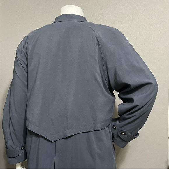 Fleet Street Slate Blue Longline Trench Jacket Sz-16