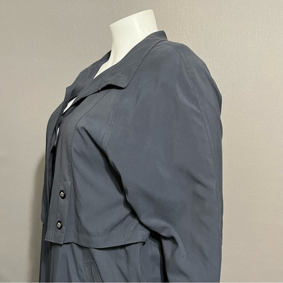 Fleet Street Slate Blue Longline Trench Jacket Sz-16