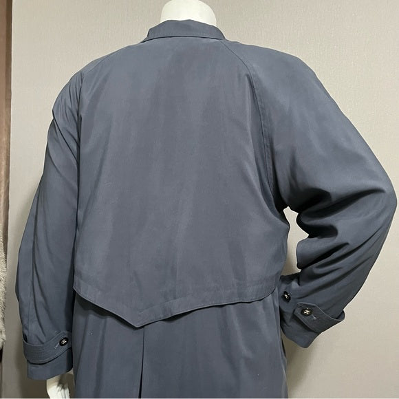 Fleet Street Slate Blue Longline Trench Jacket Sz-16