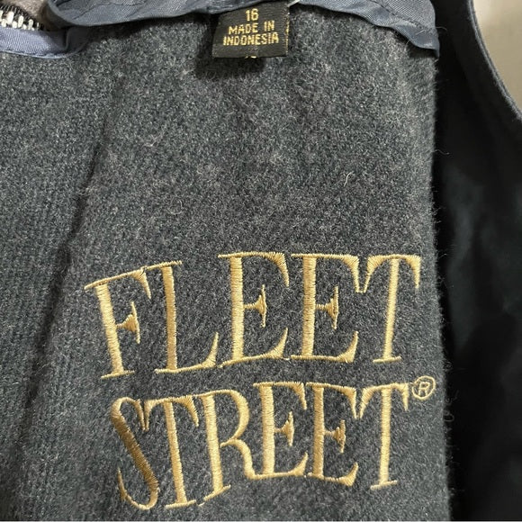 Fleet Street Slate Blue Longline Trench Jacket Sz-16