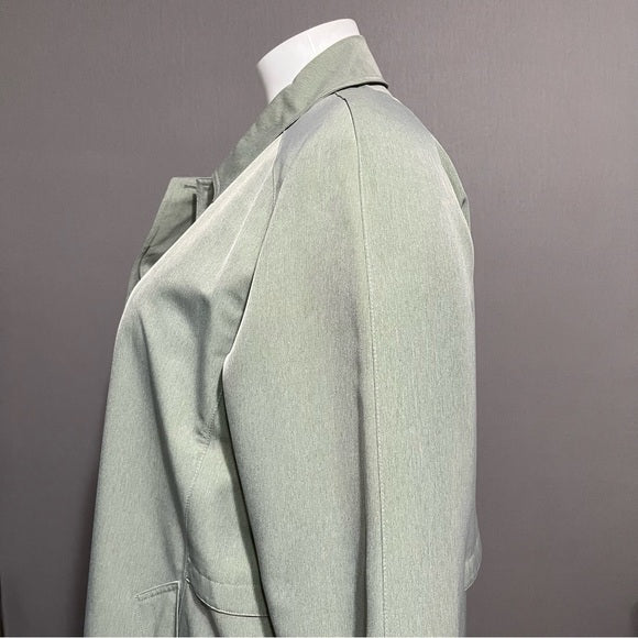 Talbots Sage Green Longline Trench Jacket Sz-14