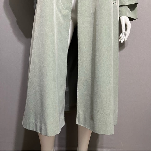 Talbots Sage Green Longline Trench Jacket Sz-14