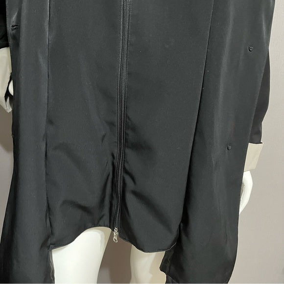 Fleet Street Black &amp; Tan Rain Hooded Jacket Sz-XL