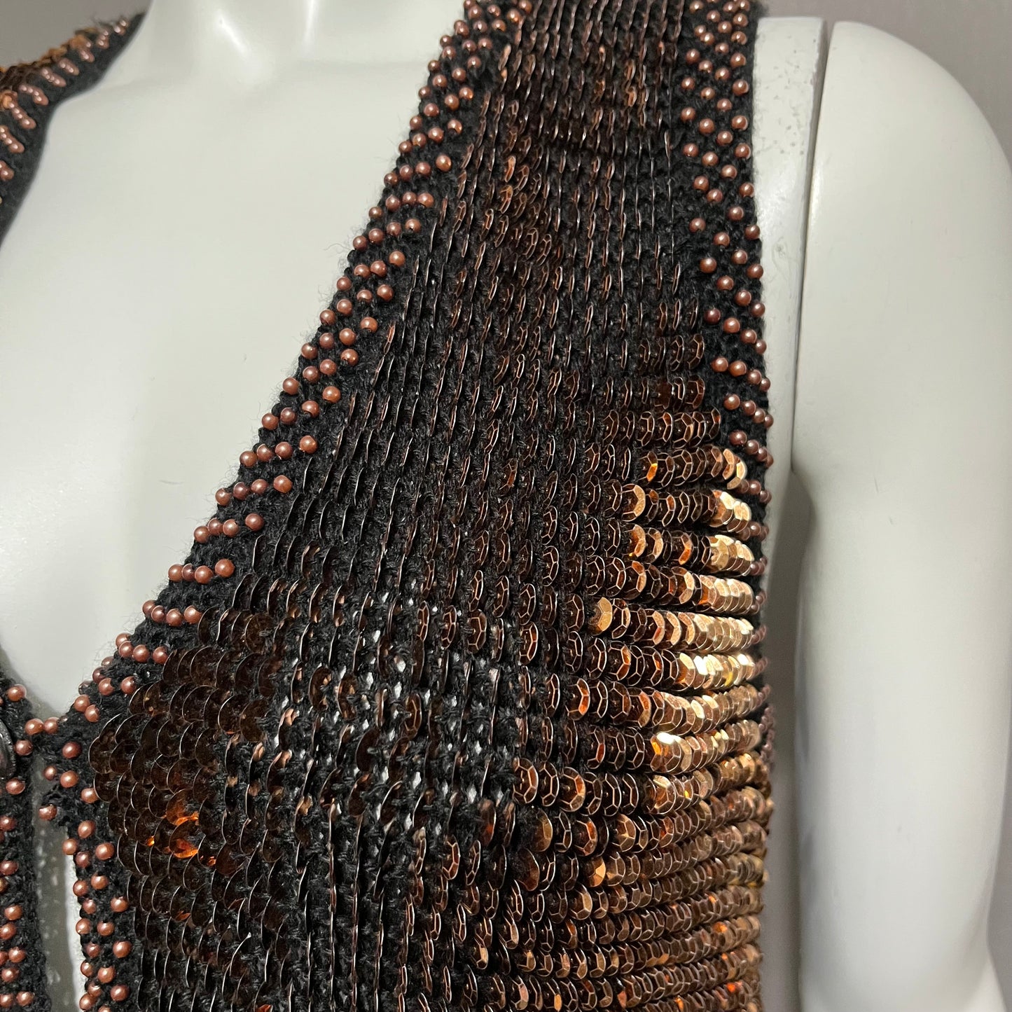 Metallic Copper Sequin Vest