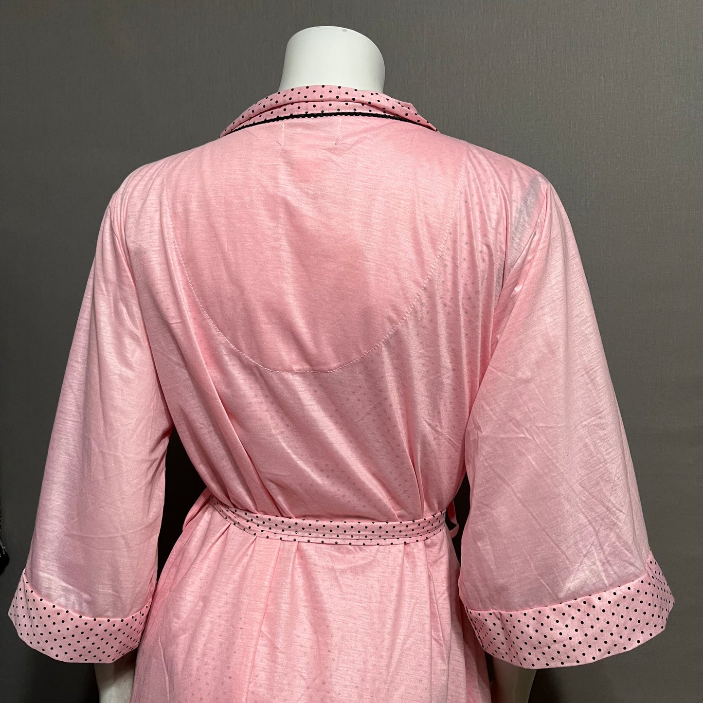 Lati Fashion Intimates Pink Polka Dot Robe Sz-Large