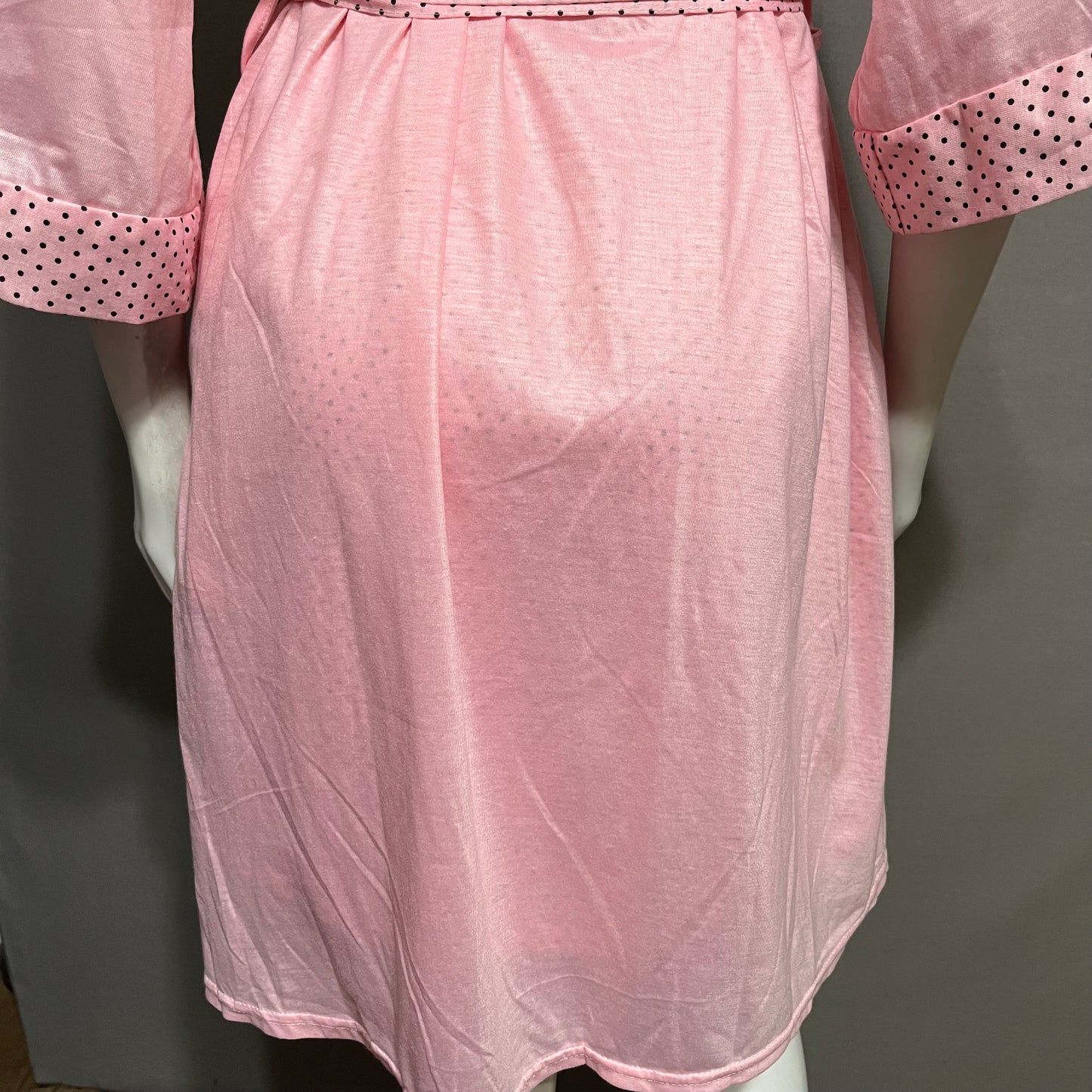 Lati Fashion Intimates Pink Polka Dot Robe Sz-Large