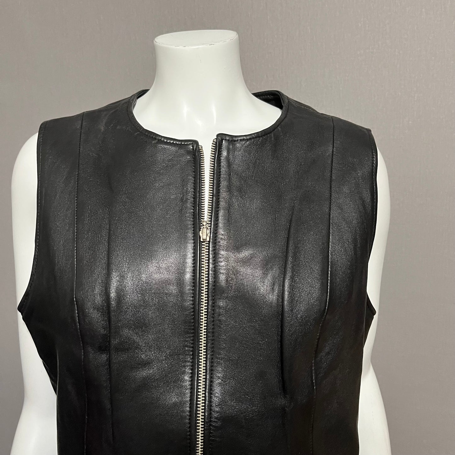 Pendleton Black 100% Leather Vest Sz-XL