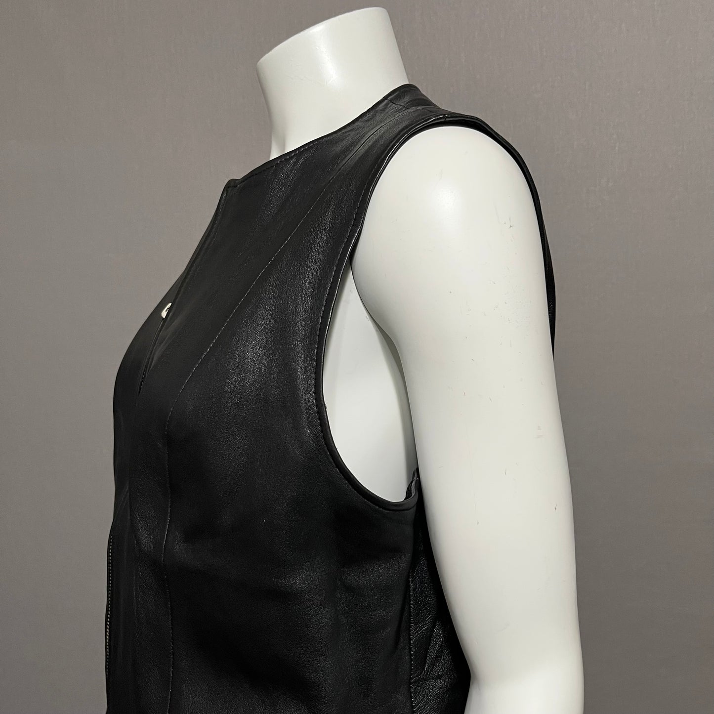 Pendleton Black 100% Leather Vest Sz-XL