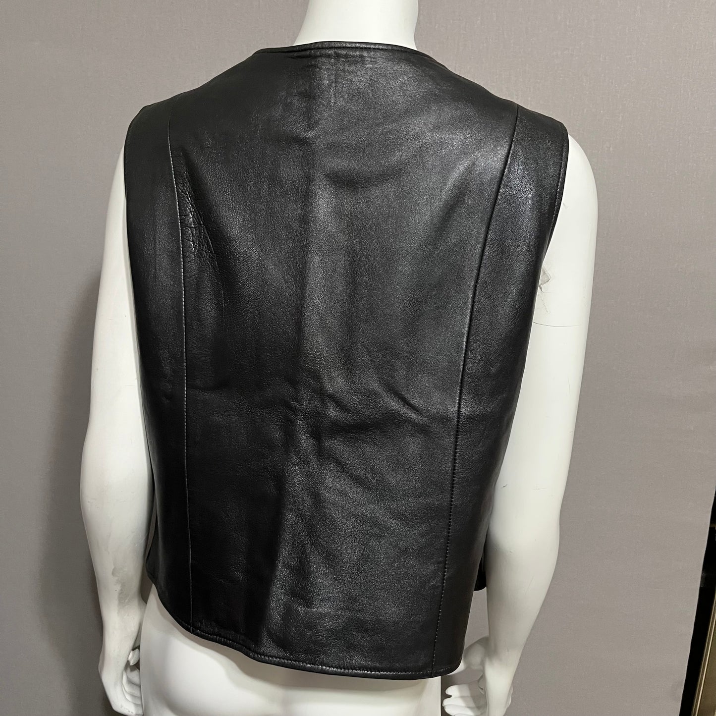 Pendleton Black 100% Leather Vest Sz-XL