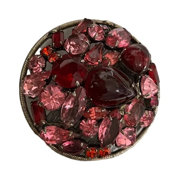 Pink Burgundy Brooch