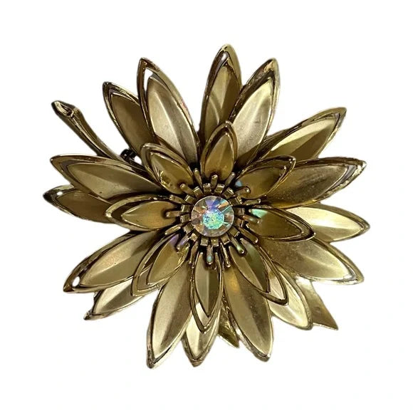 Gold Flower Brooch