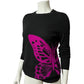 C3 Cashmere Black Cashmere Butterfly Sweater Sz-Medium