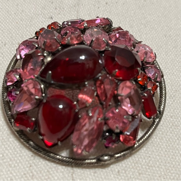 Pink Burgundy Brooch